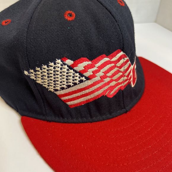 Vintage 90s CHP USA 50 Star Flag Embroidered Trucker Hat Cap SnapBack Trucker - Picture 5 of 16